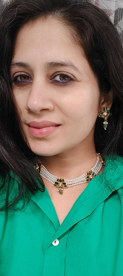 Jivya Pearl Necklace Set