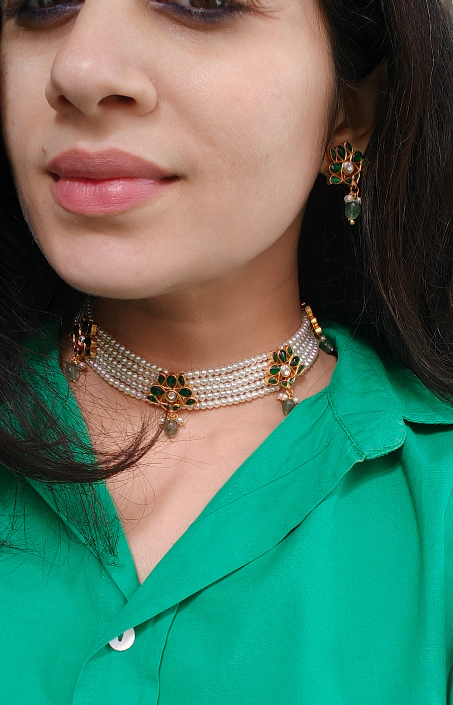 Jivya Pearl Necklace Set