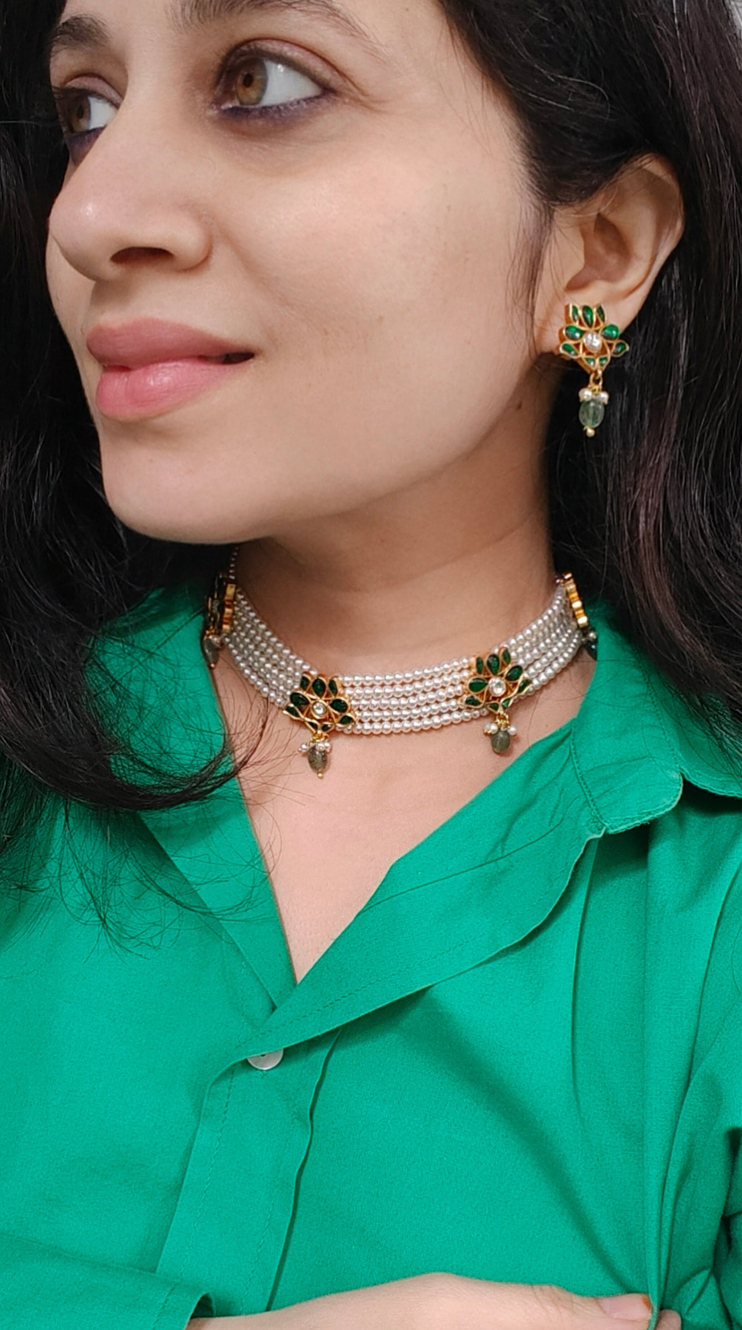 Jivya Pearl Necklace Set