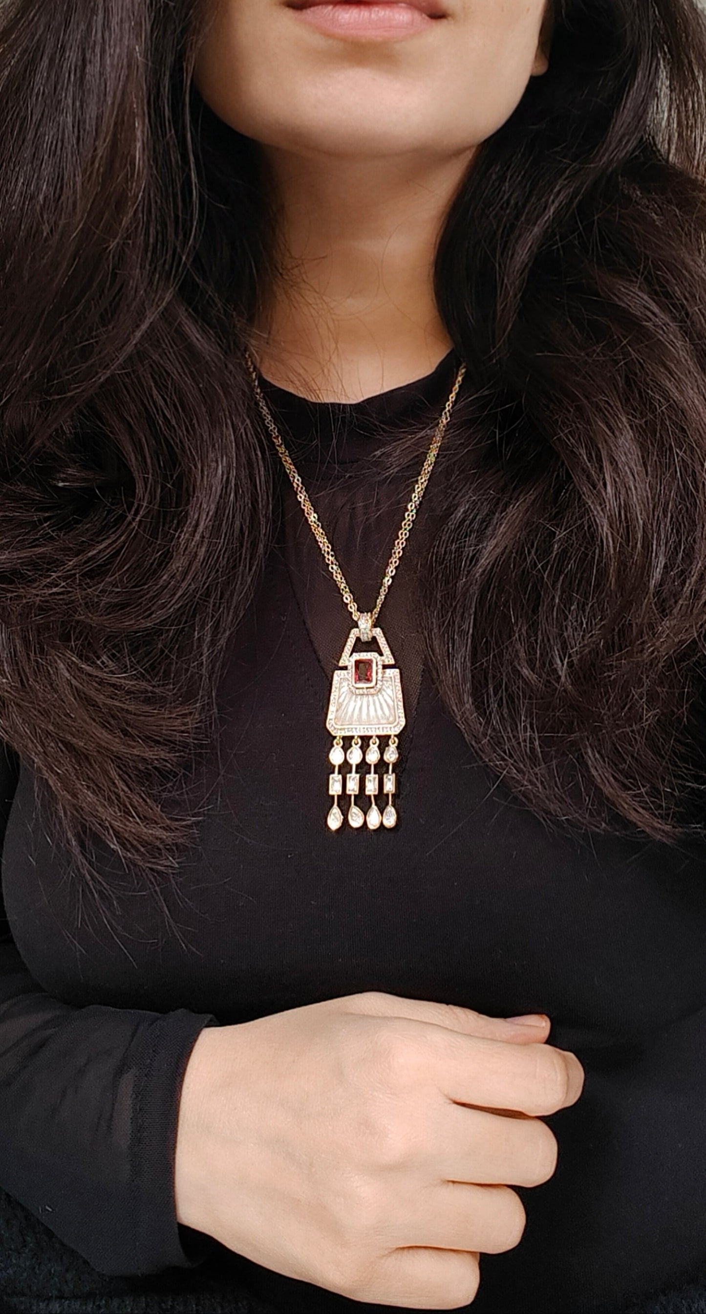 Aarohi Ruby Necklace Set