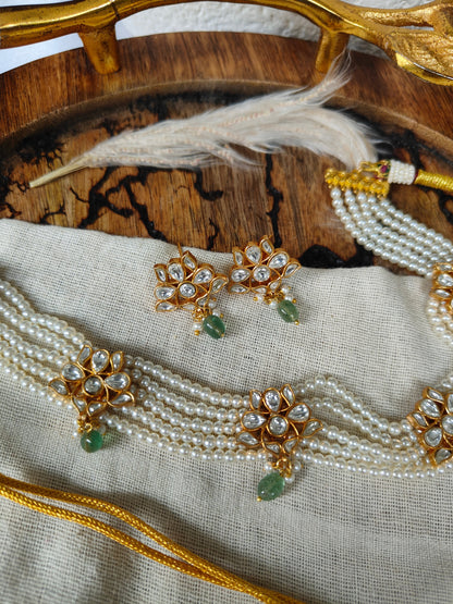 Jivya Pearl Necklace Set