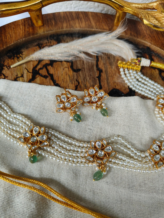 Jivya Pearl Necklace Set