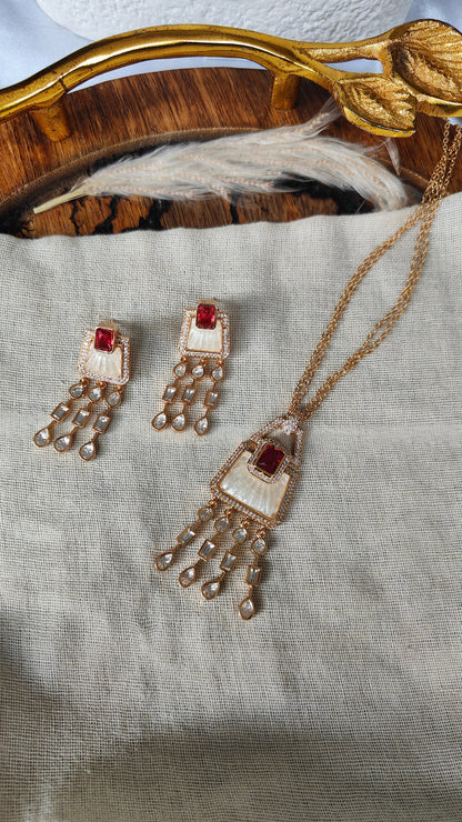 Aarohi Ruby Necklace Set