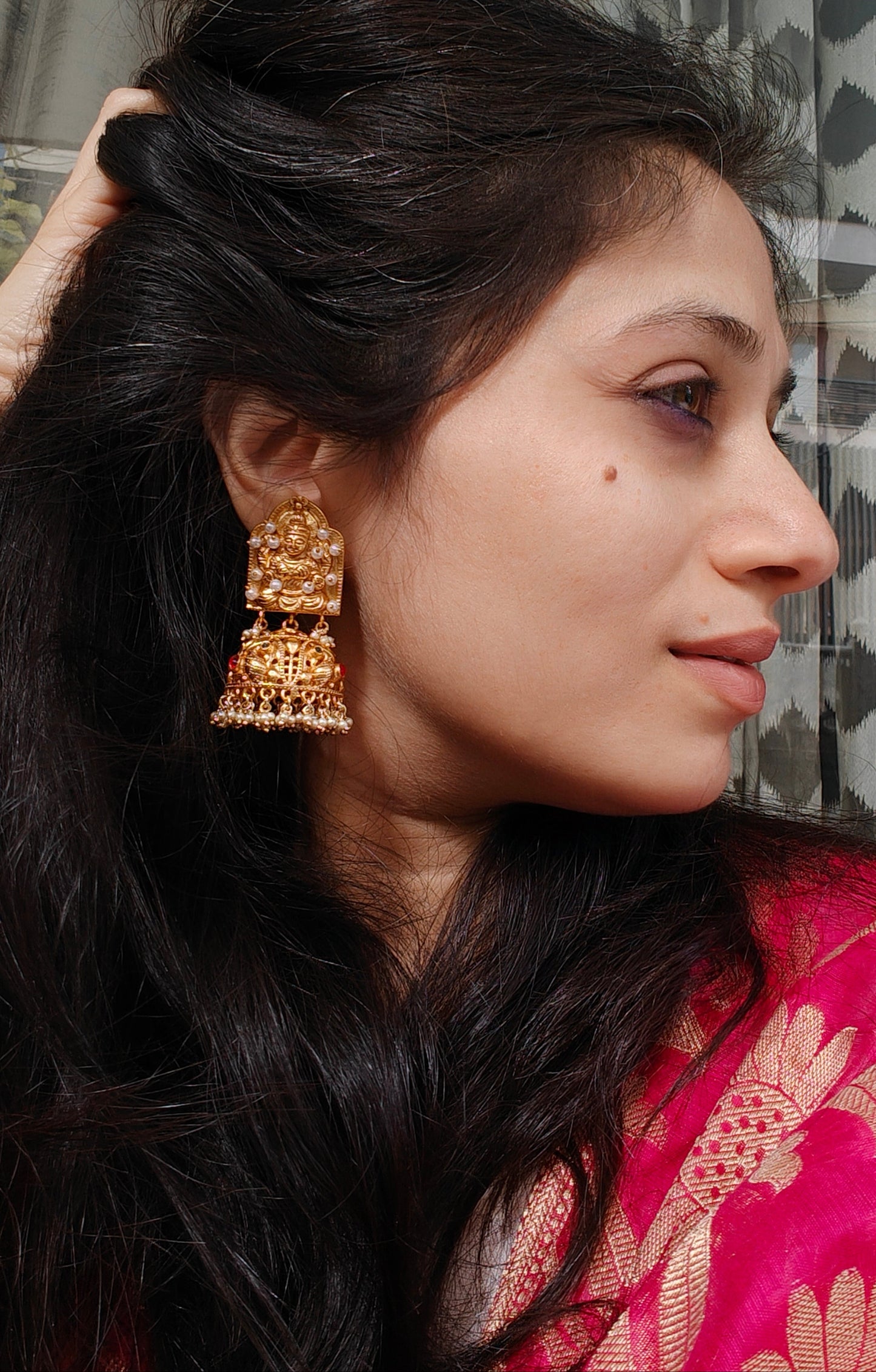 Lakshmi Pearl Jhumka Earrings