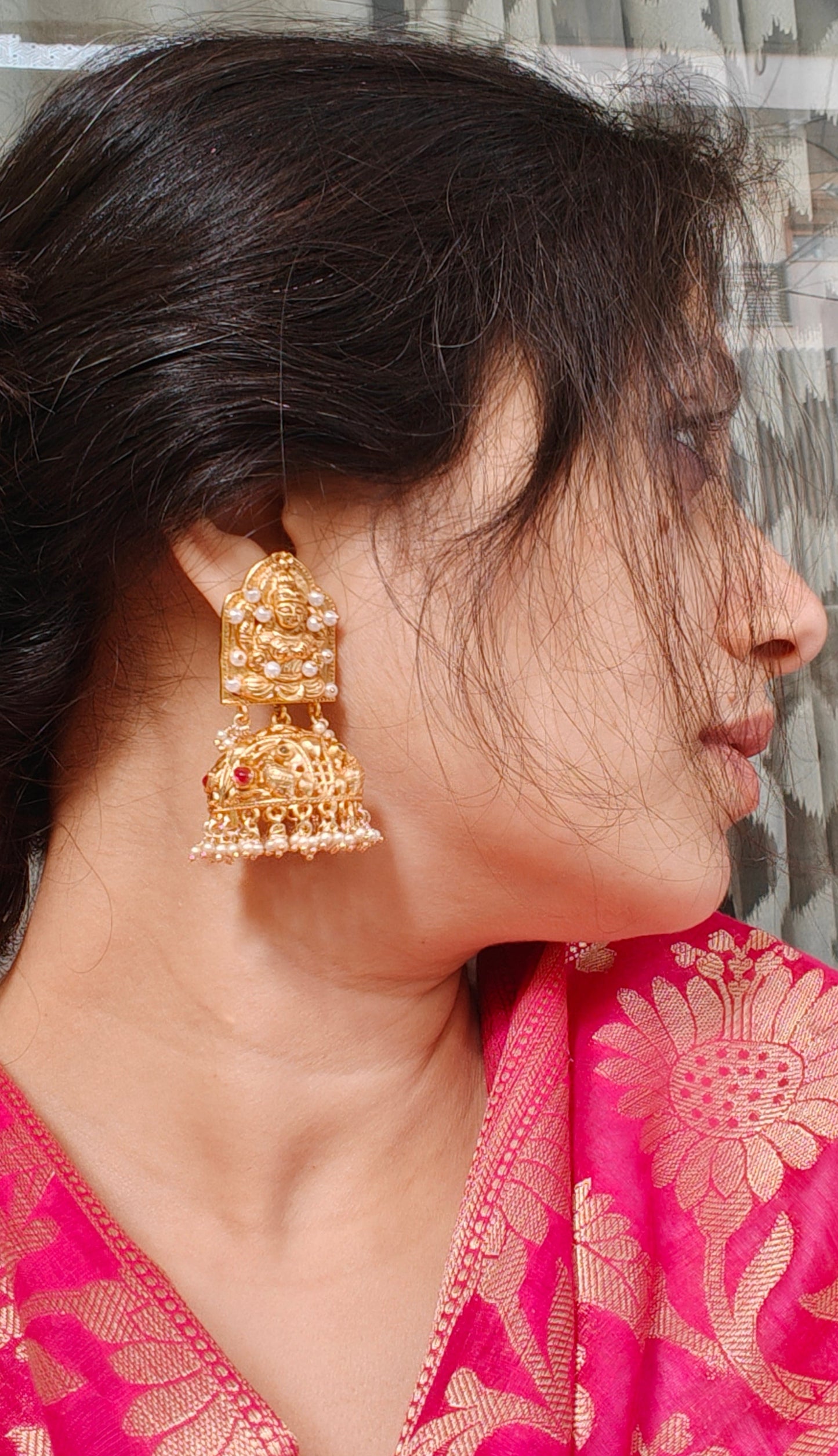 Lakshmi Pearl Jhumka Earrings