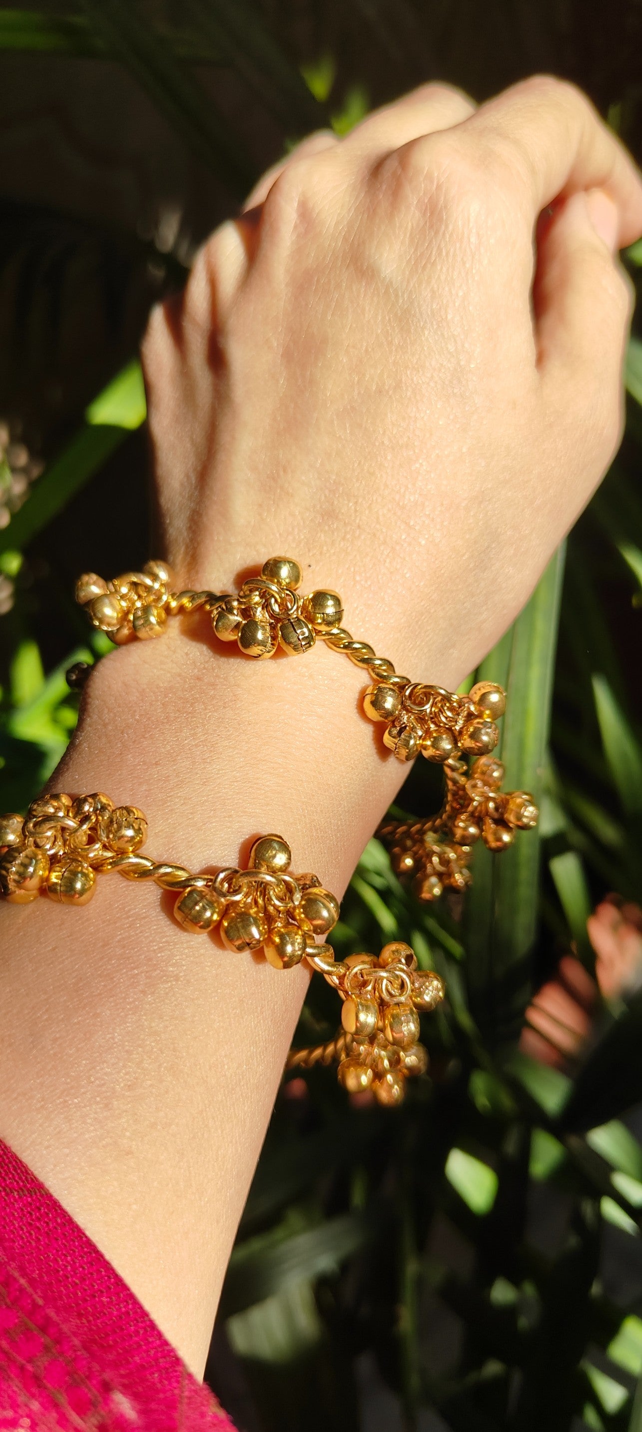 Ghunghroo Twisted Gold Bangles