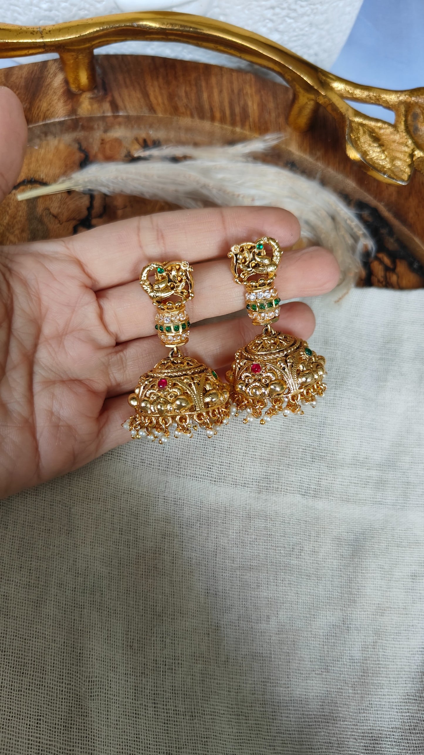 Nritya Mayura Temple Jhumkas