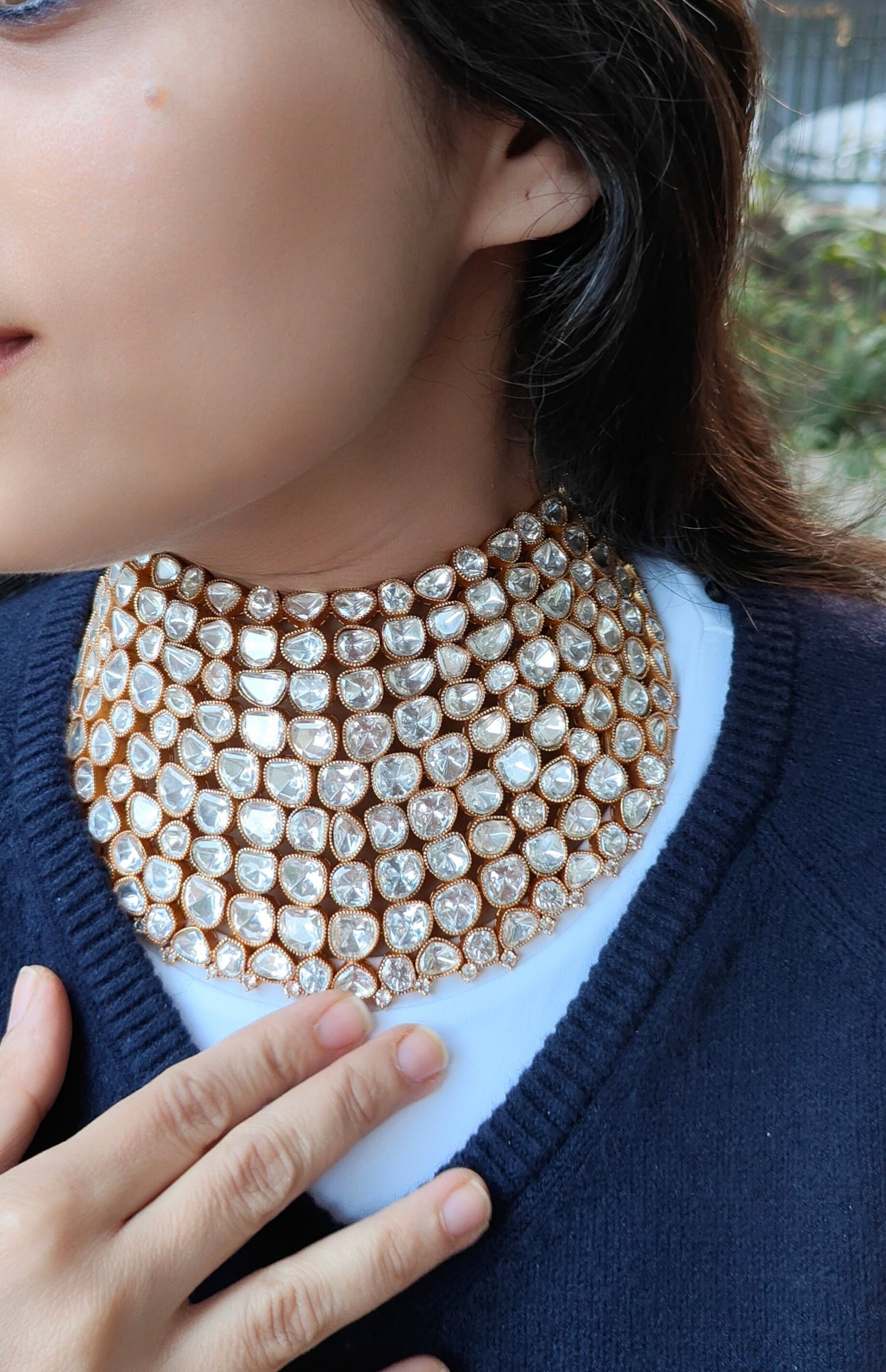 Limited Edition Sehra Uncut Polki Choker with Earrings