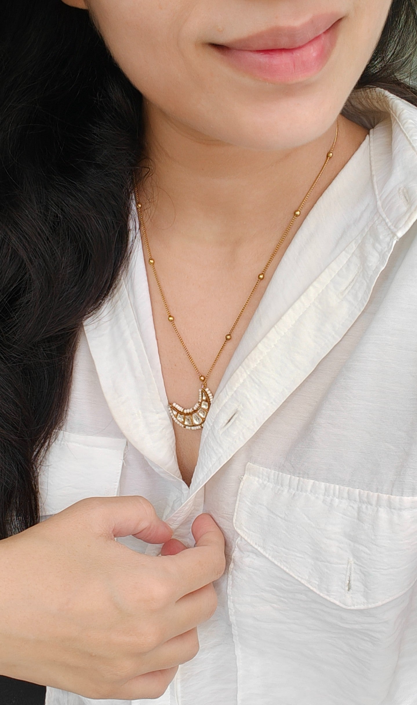 Chandrika Crescent Necklace