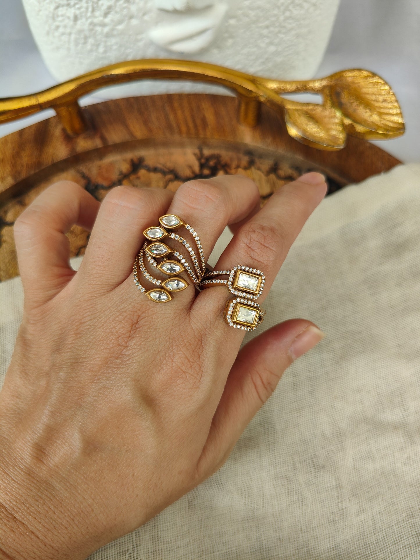 Vanya Leaf Adjustable Ring