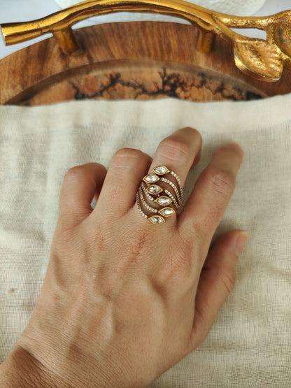 Vanya Leaf Adjustable Ring