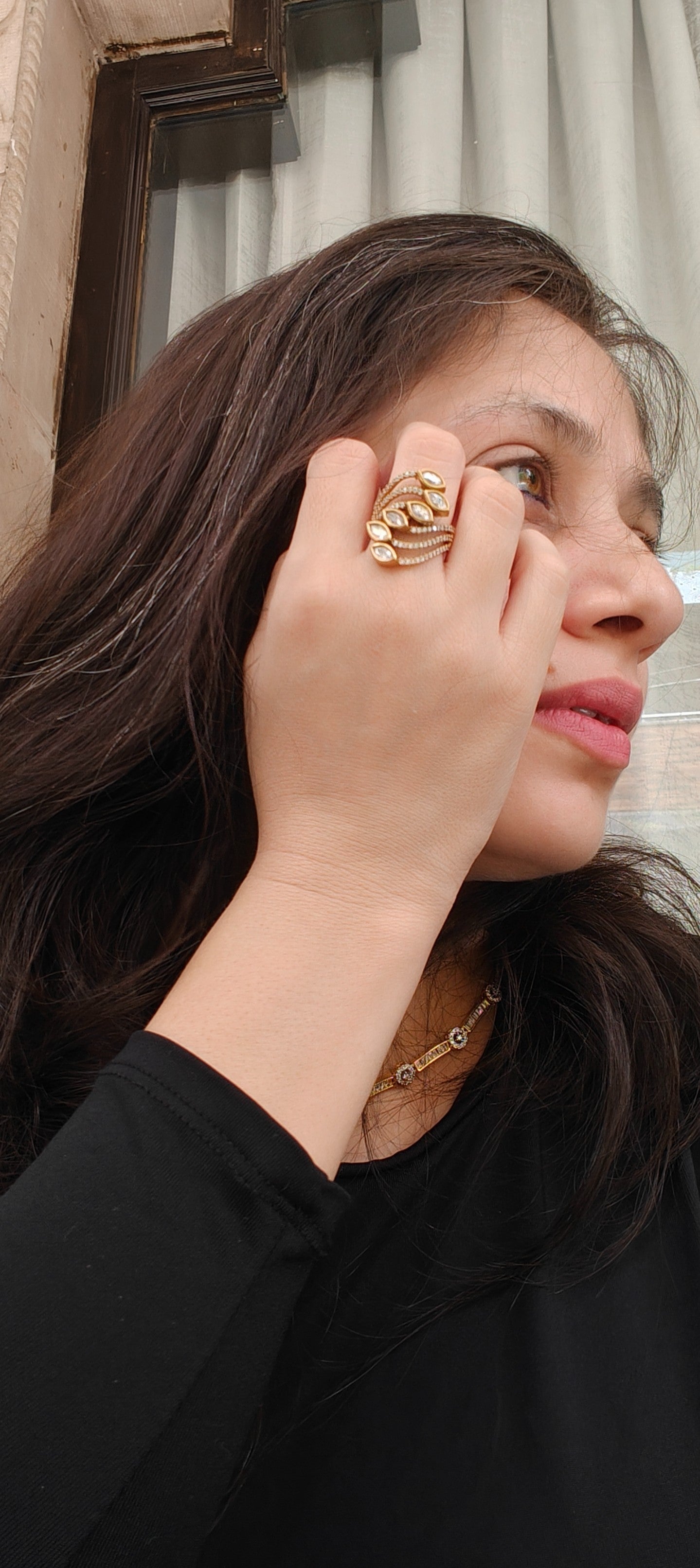 Vanya Leaf Adjustable Ring
