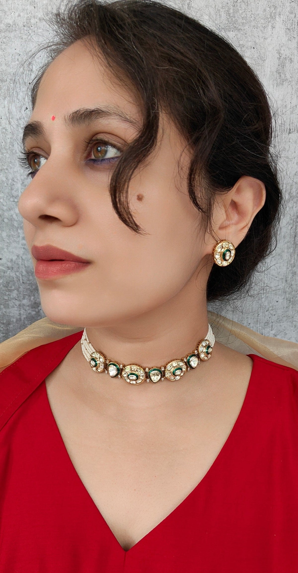 Kamala Polki Choker Necklace Set