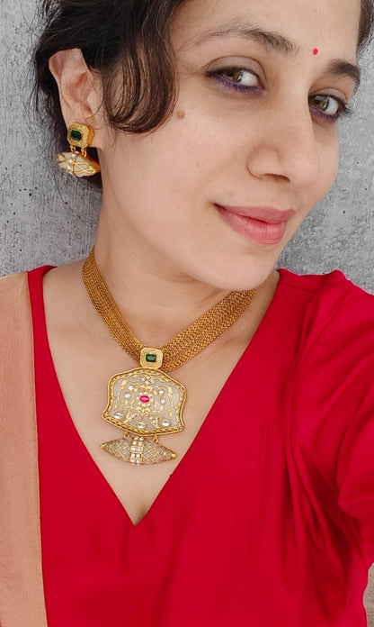 Jahanara Polki Jadau Pendant Set