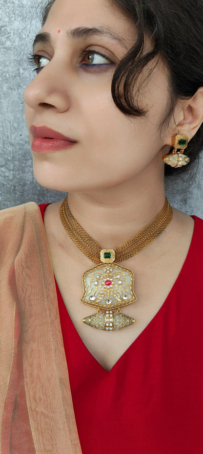 Jahanara Polki Jadau Pendant Set