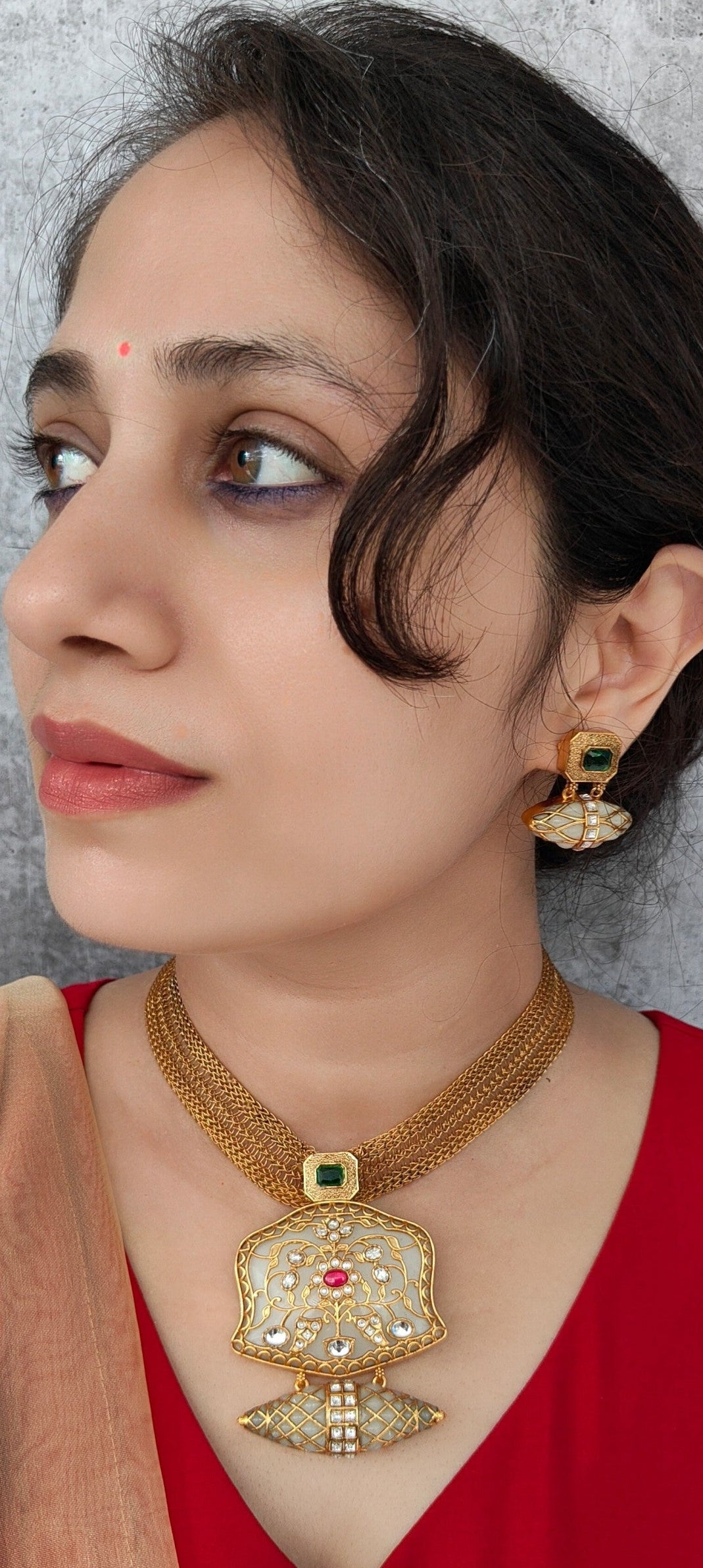 Jahanara Polki Jadau Pendant Set