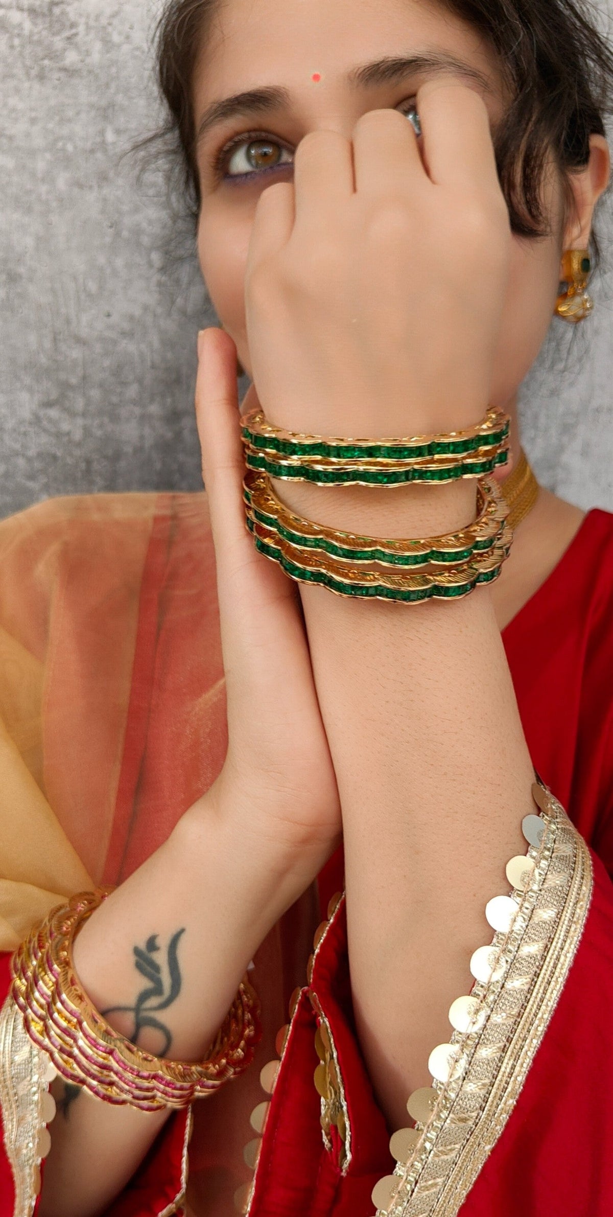 Sabr bangles in green