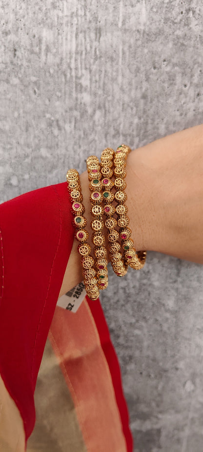 Nazaakat Floral Bangles - Set of 4