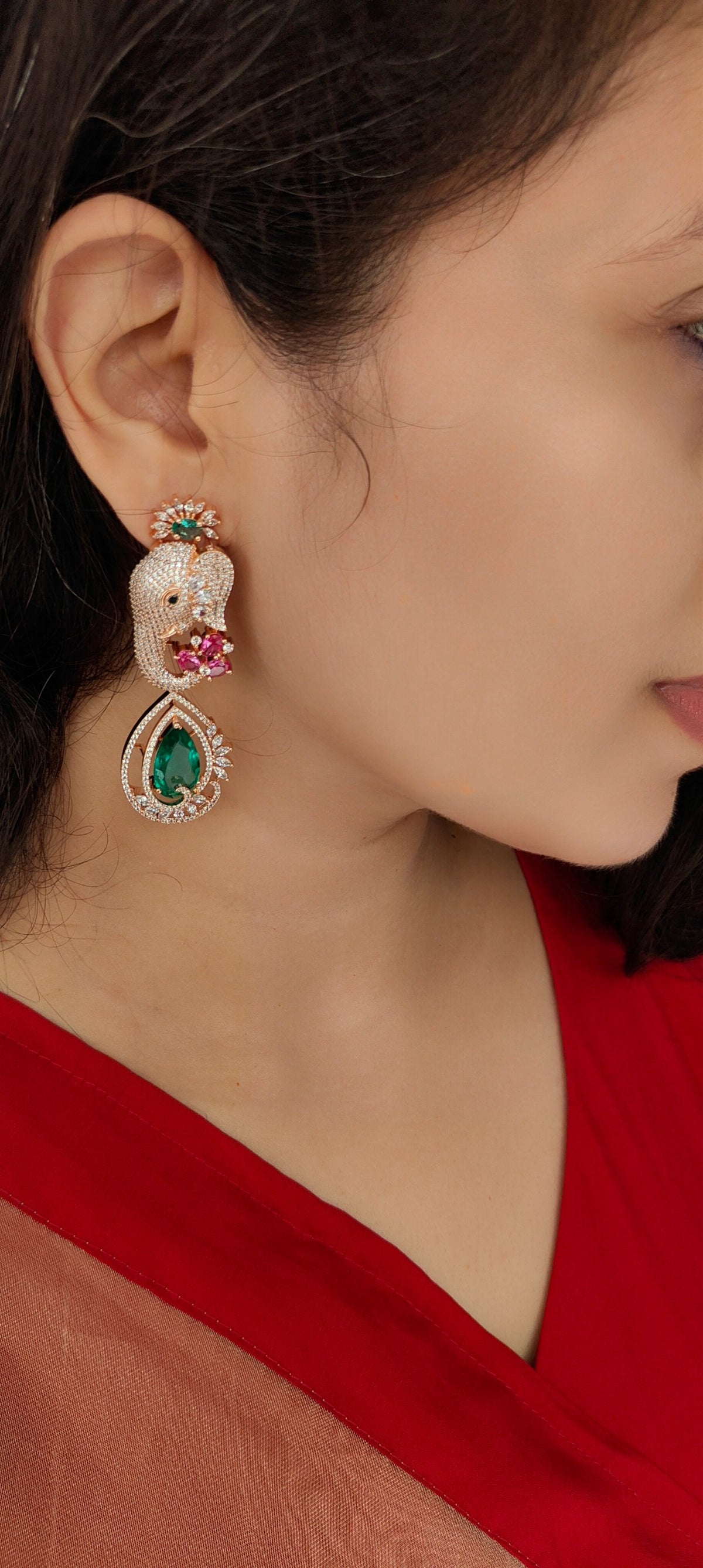 Gajraj Elephant Drop Earrings
