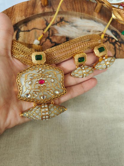 Jahanara Polki Jadau Pendant Set