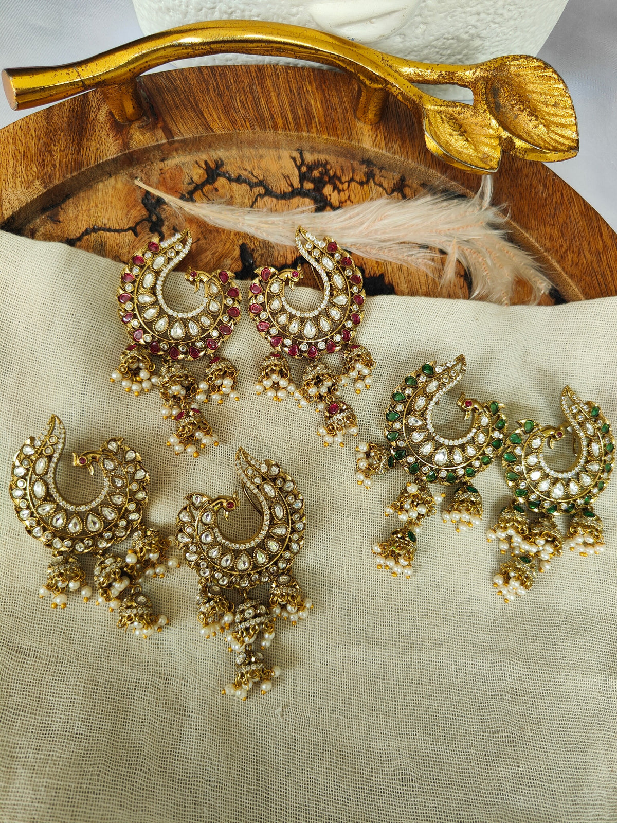Mayura Peacock Chandbali Earrings