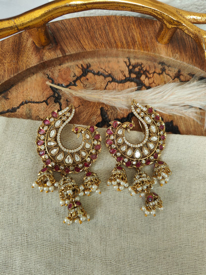 Mayura Peacock Chandbali Earrings