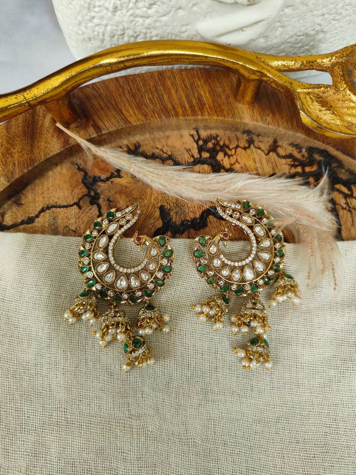 Mayura Peacock Chandbali Earrings