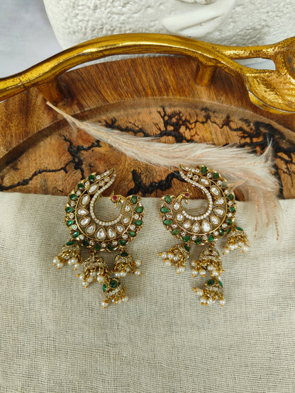 Mayura Peacock Chandbali Earrings