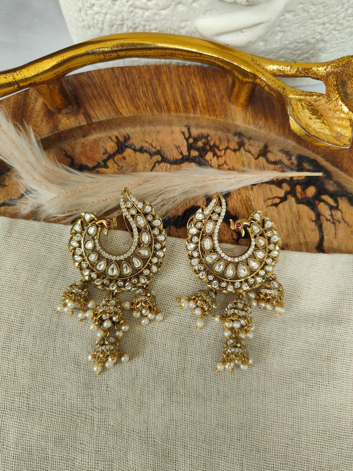 Mayura Peacock Chandbali Earrings