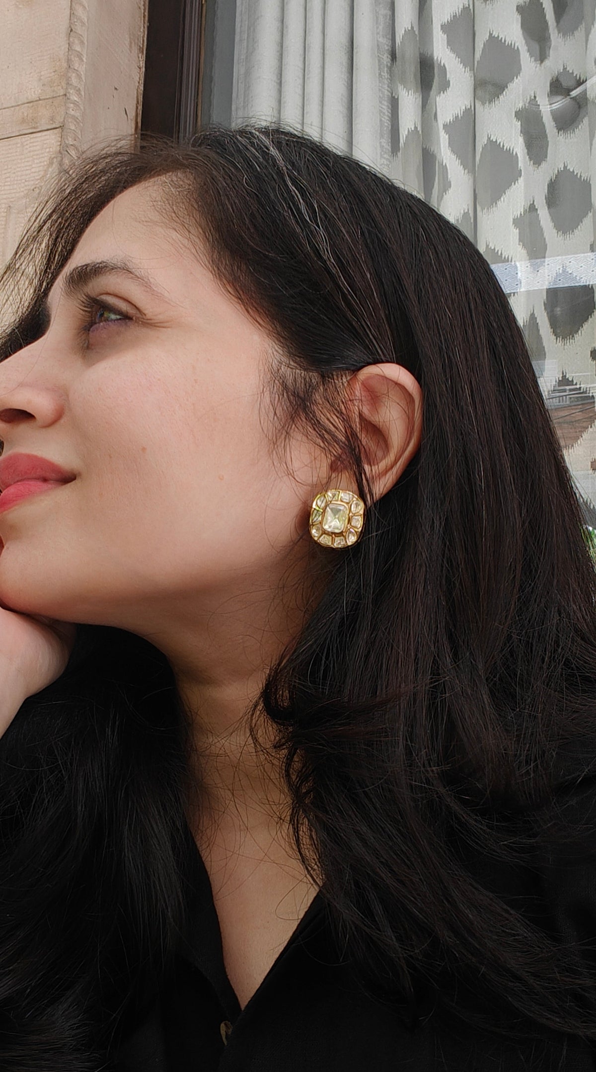 Roshni Polki Stud Earrings