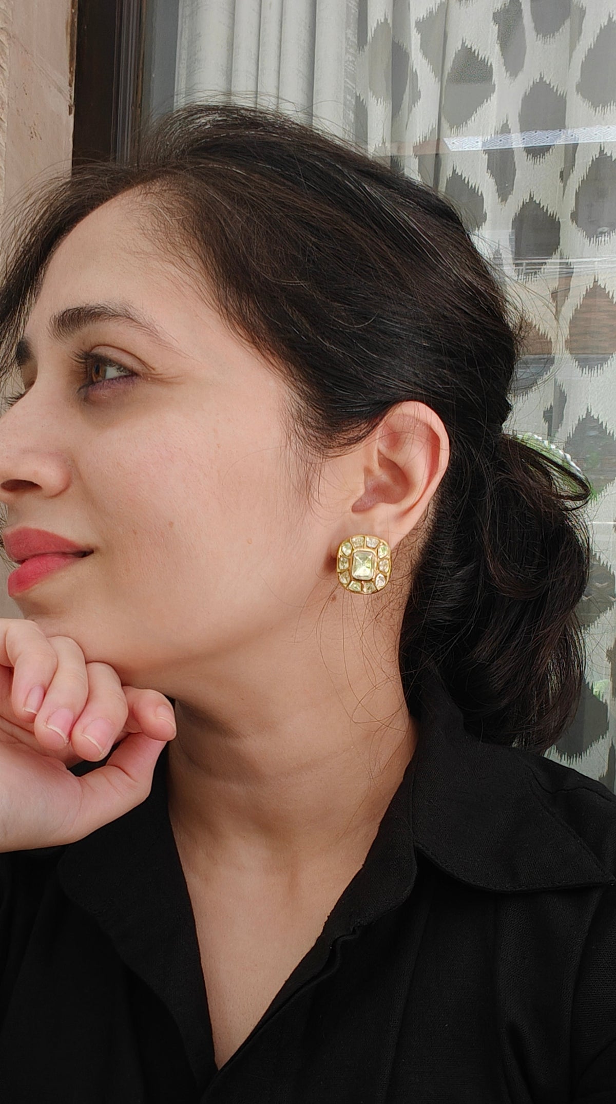 Roshni Polki Stud Earrings