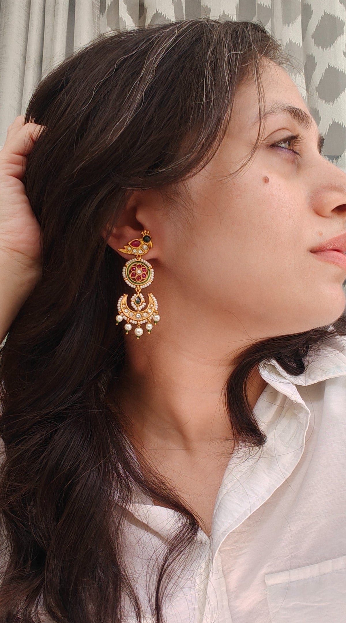 Panchi Chandbali Earrings