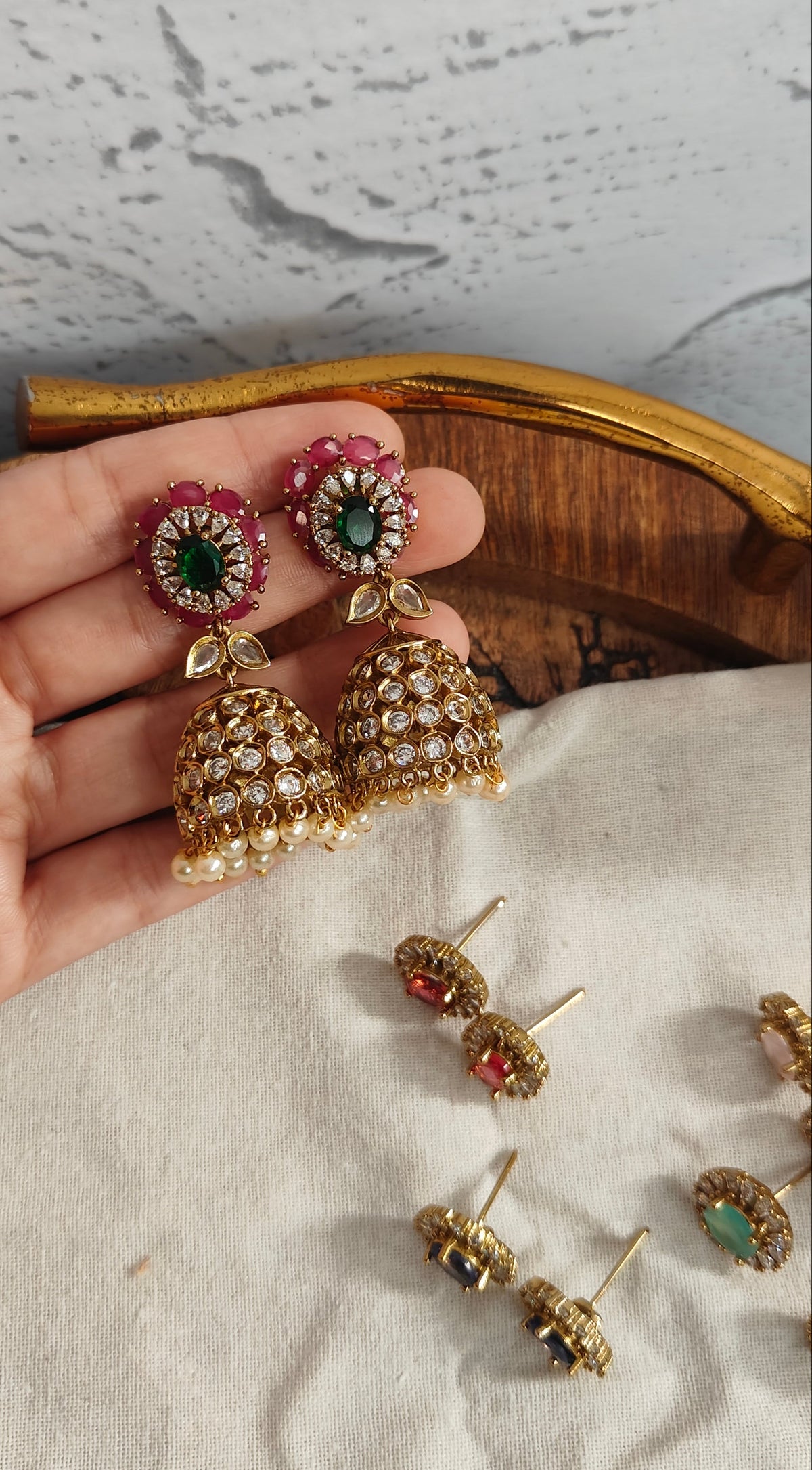 Chhavi Interchangeable Jhumka Earrings
