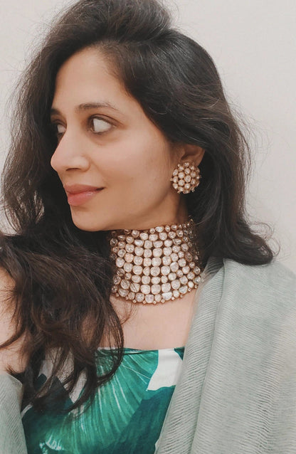 Limited Edition Sehra Uncut Polki Choker with Earrings