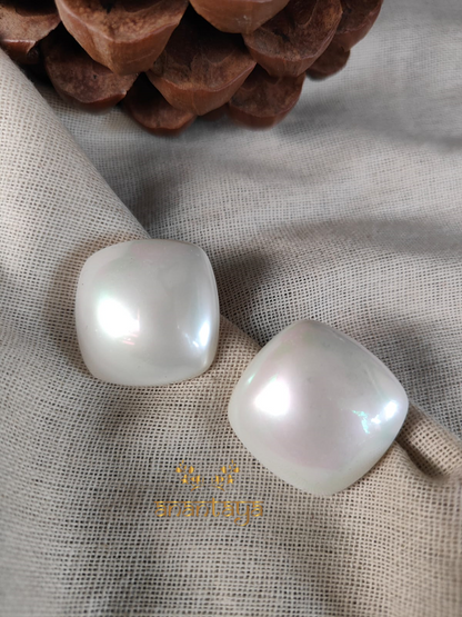 Square Pearl Studs