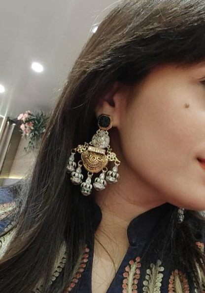 Dual Toned Vedi Earrings