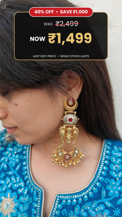 Naaz Sahiba Dual Toned Jhumka