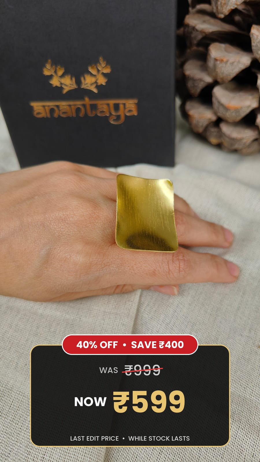 Cassandra Ring in 18kt Gold Polish