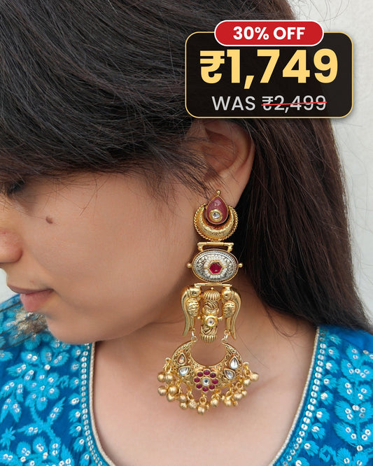 Naaz Sahiba Dual Toned Jhumka