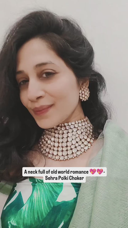 Limited Edition Sehra Uncut Polki Choker with Earrings